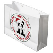 Panda Kerstsneeuwwinterdieren Pandas Large G Groot Cadeauzakje (Voorkant Gekanteld)