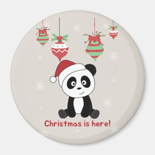 Panda Kerstsneeuwwinterdieren Pandas Magnet (Voorkant)