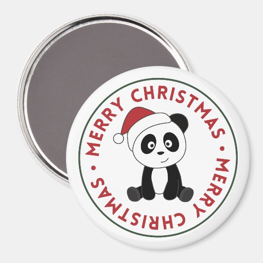 Panda Kerstsneeuwwinterdieren Pandas Magnet (Voorkant / Achterkant)