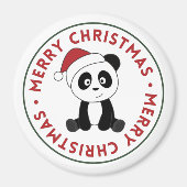Panda Kerstsneeuwwinterdieren Pandas Magnet (Voorkant)