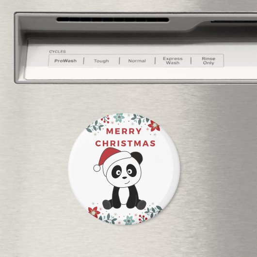 Panda Kerstsneeuwwinterdieren Pandas Magnet (Insitu (Vaatwasser))