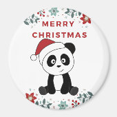 Panda Kerstsneeuwwinterdieren Pandas Magnet (Voorkant)