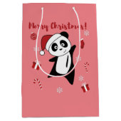 Panda Kerstsneeuwwinterdieren Pandas Medium Cadeauzakje (Voorkant)