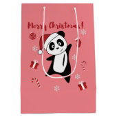 Panda Kerstsneeuwwinterdieren Pandas Medium Cadeauzakje (Achterkant)