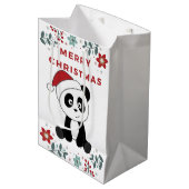 Panda Kerstsneeuwwinterdieren Pandas Medium Cadeauzakje (Voorkant Gekanteld)