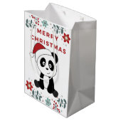 Panda Kerstsneeuwwinterdieren Pandas Medium Cadeauzakje (Achterkant Gekanteld)