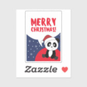 Panda Kerstsneeuwwinterdieren Pandas Sticker (Vel)