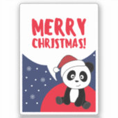 Panda Kerstsneeuwwinterdieren Pandas Sticker (Voorkant)