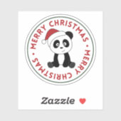 Panda Kerstsneeuwwinterdieren Pandas Sticker (Vel)