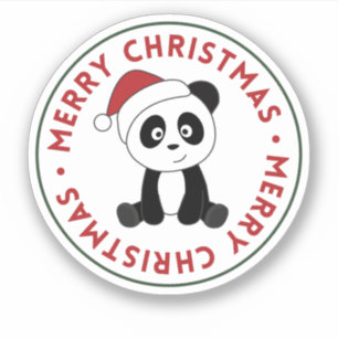 Panda Kerstsneeuwwinterdieren Pandas Sticker