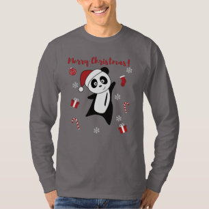 Panda Kerstsneeuwwinterdieren Pandas T-Shirt