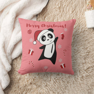 Panda Kerstsneeuwwinterdieren Pandas Throw P Kussen