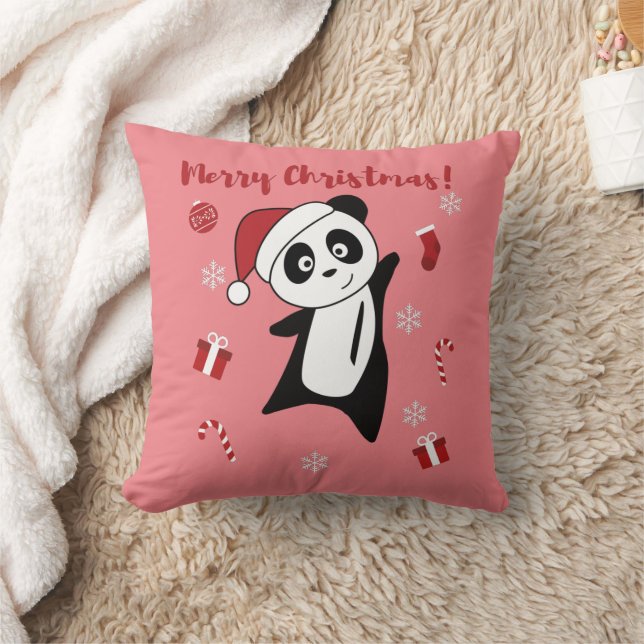 Panda Kerstsneeuwwinterdieren Pandas Throw P Kussen (Deken)