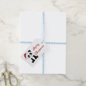 Panda Kerstsneeuwwinterdieren Pandas Trucker Cadeaulabel (Met Touw)
