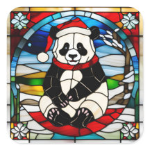 Panda Kerststicker