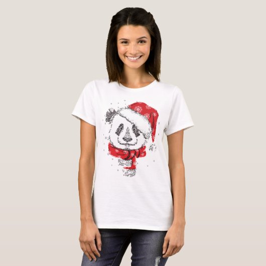 Panda KerstSweater Hoodie Tshirt (Voorkant volledig)