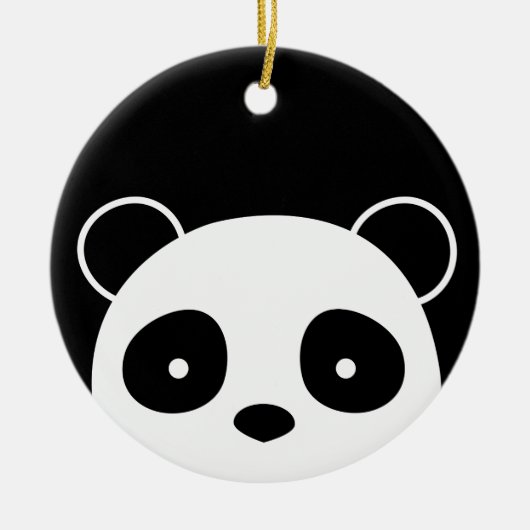 Panda kerstversiering, kerstdecoraties keramisch ornament (Voorkant)