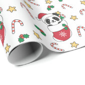Panda Kerstwinter Cadeaupapier (Rol Hoek)
