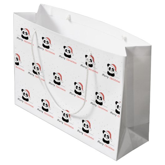 Panda Kerstwinter Groot Cadeauzakje (Achterkant Gekanteld)