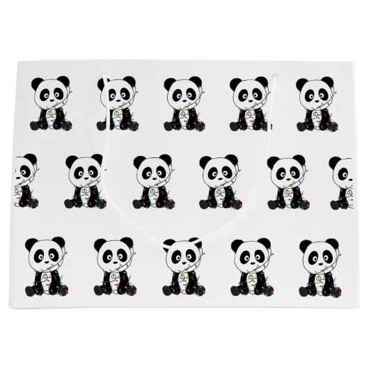Panda Kerstwinter Groot Cadeauzakje (Voorkant)
