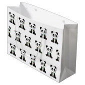 Panda Kerstwinter Groot Cadeauzakje (Voorkant Gekanteld)