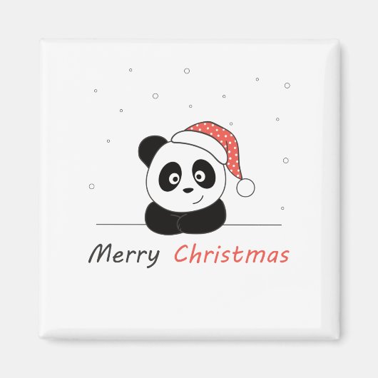 Panda Kerstwinter Magneet (Voorkant)