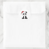 Panda Kerstwinter Ronde Sticker (Tas)