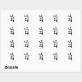 Panda Kerstwinter Ronde Sticker (Vel)