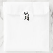 Panda Kerstwinter Ronde Sticker (Tas)