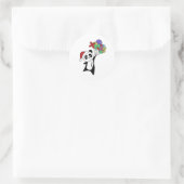 Panda Kerstwinter Ronde Sticker (Tas)