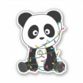 Panda Kerstwinter Sticker (Voorkant)