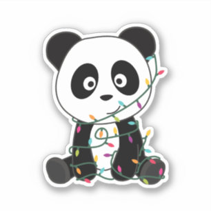 Panda Kerstwinter Sticker