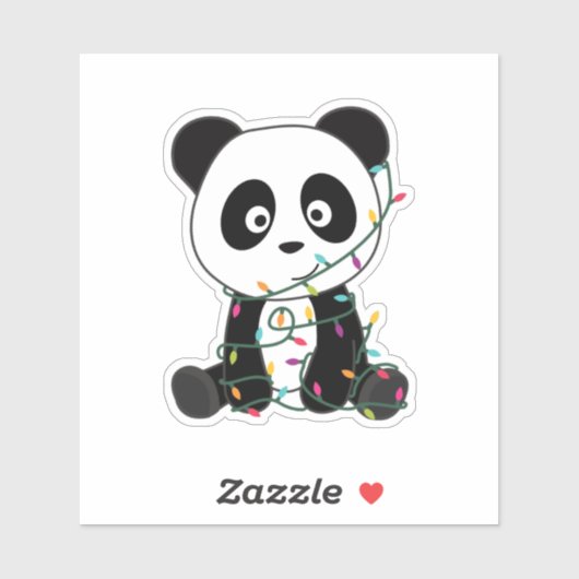 Panda Kerstwinter Sticker (Vel)