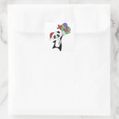 Panda Kerstwinter Vierkante Sticker (Tas)