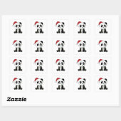 Panda Kerstwinter Vierkante Sticker (Vel)