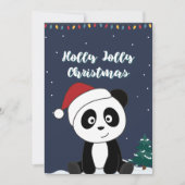 Panda Kerstwinter winterdieren Pandas Holiday Feestdagenkaart (Voorkant)
