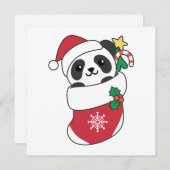 Panda Kerstwinter winterdieren Pandas Holiday Feestdagenkaart (Voorkant / Achterkant)