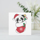 Panda Kerstwinter winterdieren Pandas Holiday Feestdagenkaart (Staand voorkant)