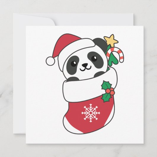 Panda Kerstwinter winterdieren Pandas Holiday Feestdagenkaart (Voorkant)