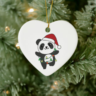 Panda Kerstwinterdieren Pandas Ceramic Orna Keramisch Ornament