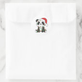 Panda Kerstwinterdieren Pandas Classic Roun Ronde Sticker (Tas)