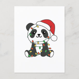 Panda Kerstwinterdieren Pandas Feestdagenkaart
