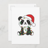 Panda Kerstwinterdieren Pandas Feestdagenkaart (Voorkant / Achterkant)