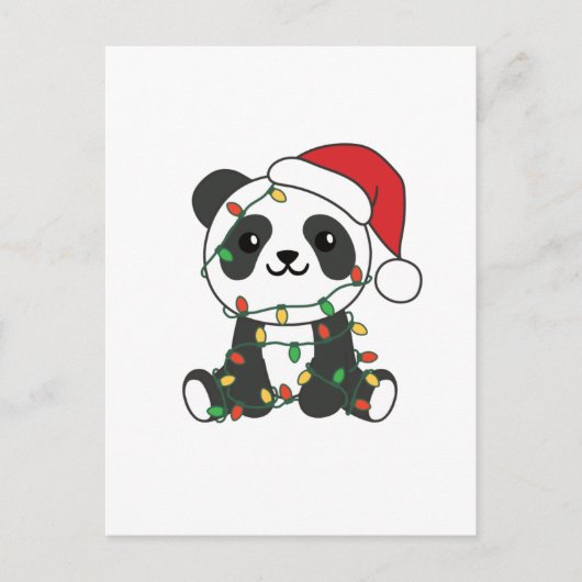 Panda Kerstwinterdieren Pandas Feestdagenkaart (Voorkant)