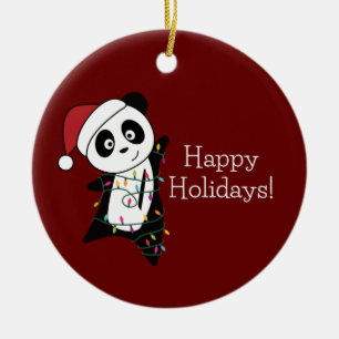 Panda Kerstwinterdieren Pandas keramische dieren Keramisch Ornament
