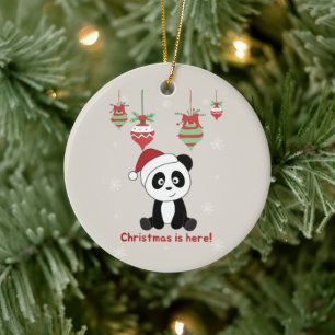 Panda Kerstwinterdieren Pandas keramische dieren Keramisch Ornament