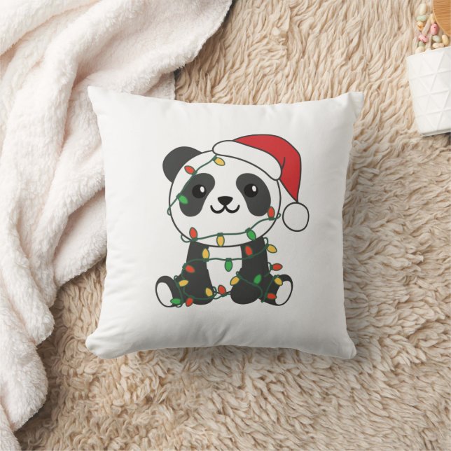 Panda Kerstwinterdieren Pandas Kussen (Deken)