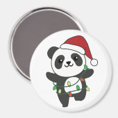 Panda Kerstwinterdieren Pandas Magnet (Voorkant / Achterkant)