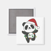 Panda Kerstwinterdieren Pandas Magnet (Voorkant / Achterkant)
