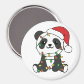 Panda Kerstwinterdieren Pandas Magnet (Voorkant / Achterkant)